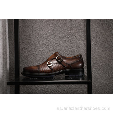 Zapatos casuales de moda transpirables de negocios de cuero para hombres